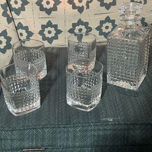 Crystal Decanter and Glass Set